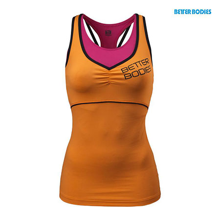 Better Bodies 2-Layer Logo Top - Bright Orange Detail 1