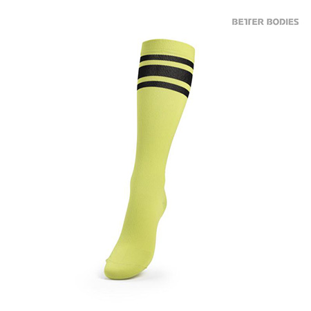 Better Bodies Knee Socks - Lime Detail 1