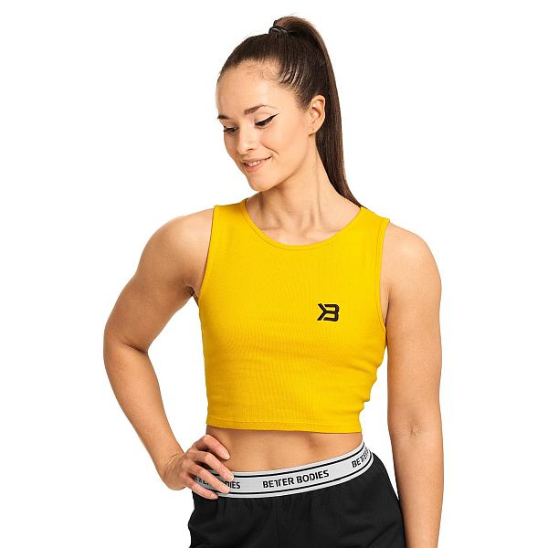 Better Bodies Astoria Laced Tank - Yellow Detail 1