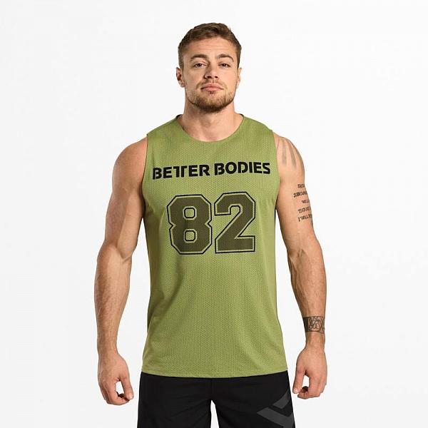 Better Bodies Fulton Mesh Tank - Light Khaki Detail 1