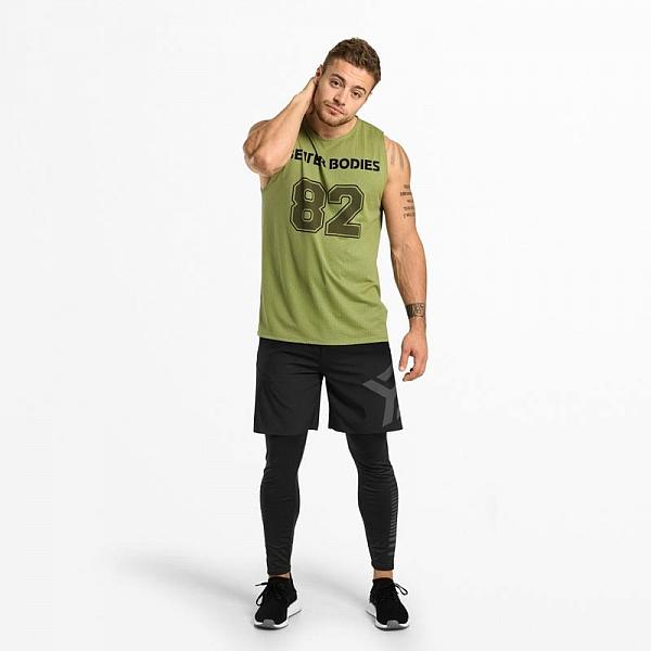 Better Bodies Fulton Mesh Tank - Light Khaki Detail 3