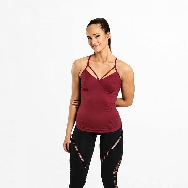 Better Bodies Waverly Strap Top - Sangria Red Detail 3