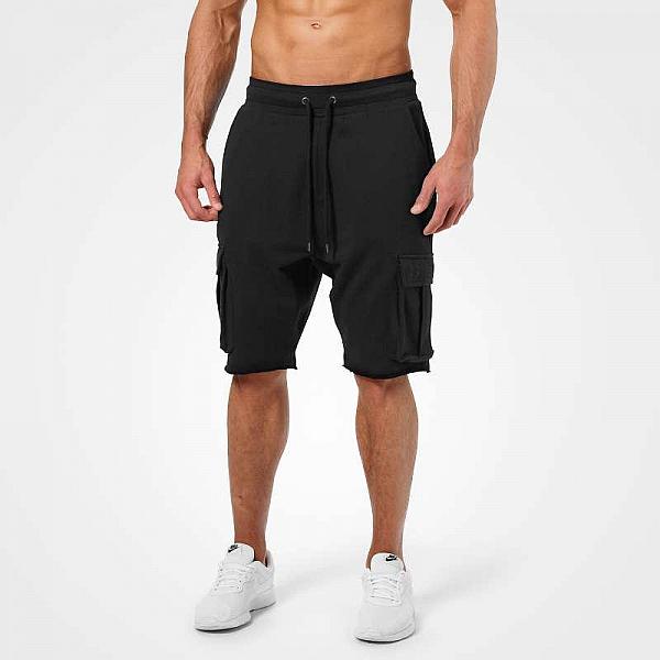 Better Bodies Bronx Cargo Shorts - Washed Black Detail 1