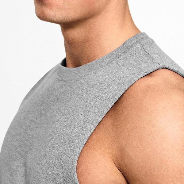 Better Bodies Bronx Tank - Grey Melange Detail 1