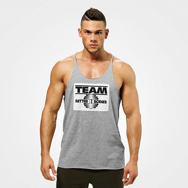 Better Bodies Team BB Raw Cut Tank - Grey Melange Detail 1