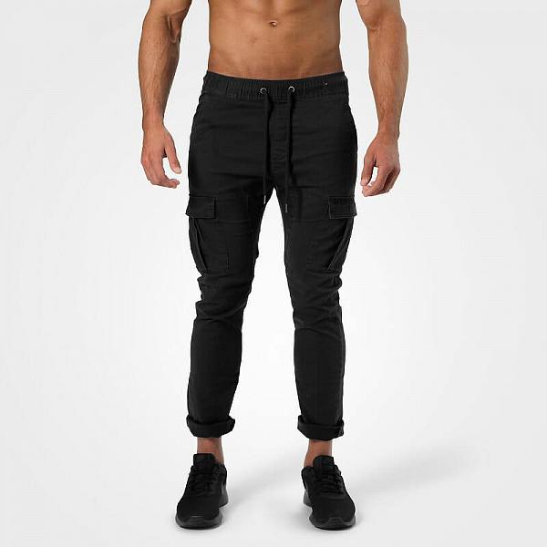 Better Bodies Harlem Cargo Pants - Washed Black Detail 1