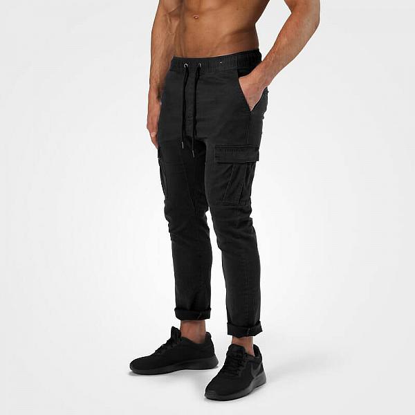 Better Bodies Harlem Cargo Pants - Washed Black Detail 3