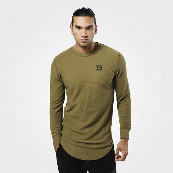 Better Bodies Harlem Thermal L/S - Military Green Detail 1