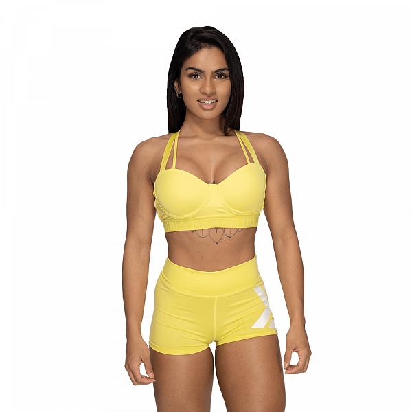 Better Bodies Waverly Sports Bra - Lemon Yellow Detail 1