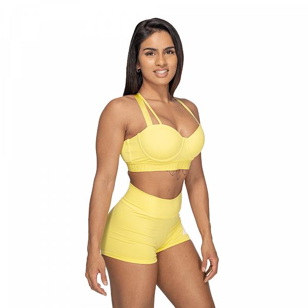 Better Bodies Waverly Sports Bra - Lemon Yellow Detail 3