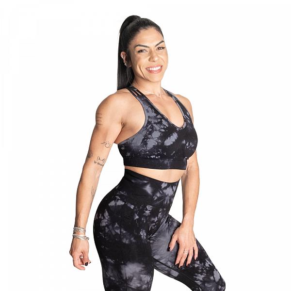 Better Bodies Entice Sports Bra - Black Tie Dye Detail 2