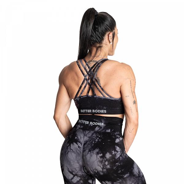 Better Bodies Entice Sports Bra - Black Tie Dye Detail 3