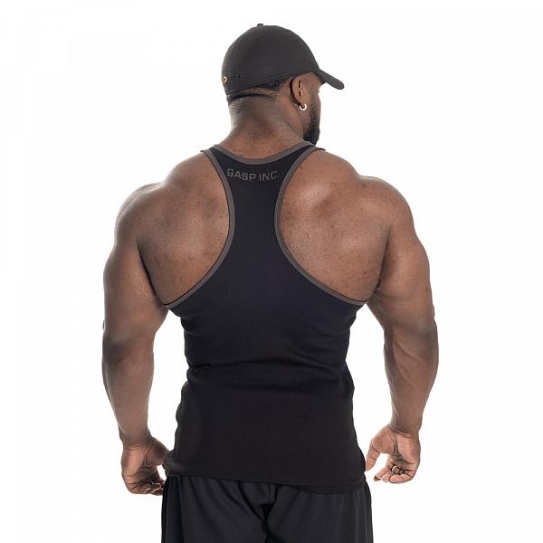 GASP Ribbed T-back - Black Detail 2