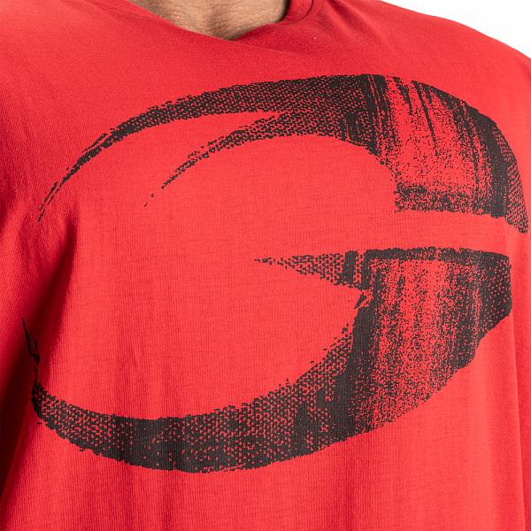 GASP Pump Cover Iron Tee - Chili Red Detail 4