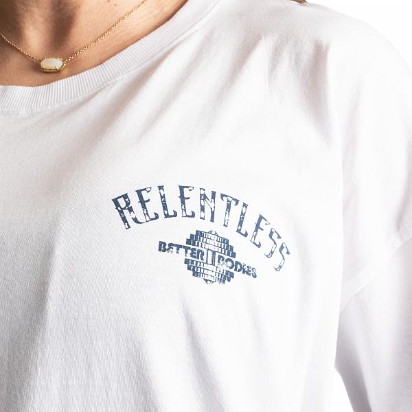 Better Bodies Relentless Oversized Tee - White/blue Detail 4
