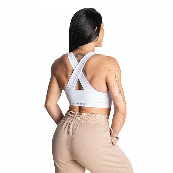 Better Bodies Scrunch Sports Bra - White Detail 2