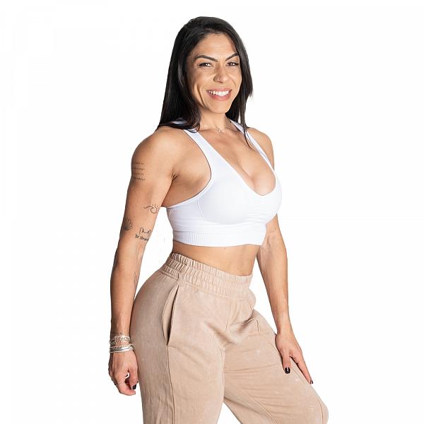 Better Bodies Scrunch Sports Bra - White Detail 3