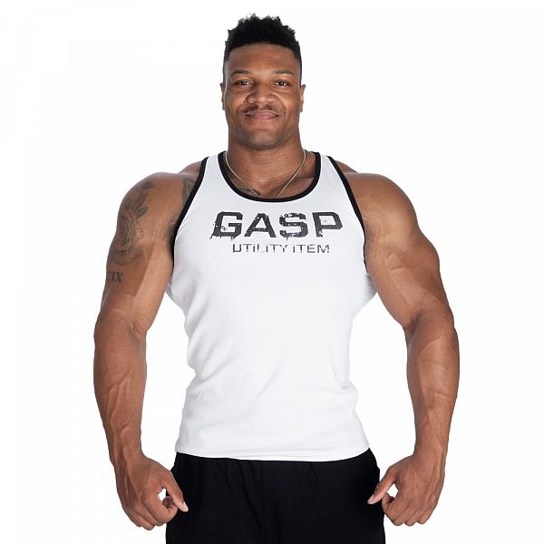 GASP Ribbed T-back - White Detail 1