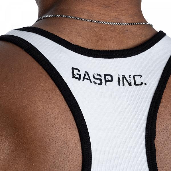 GASP Ribbed T-back - White Detail 5